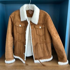 MOTHER The Drifter Coat, color Chalet Girl, size small, Faux Suede